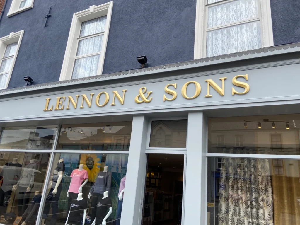 Lennon & Sons shopfront.